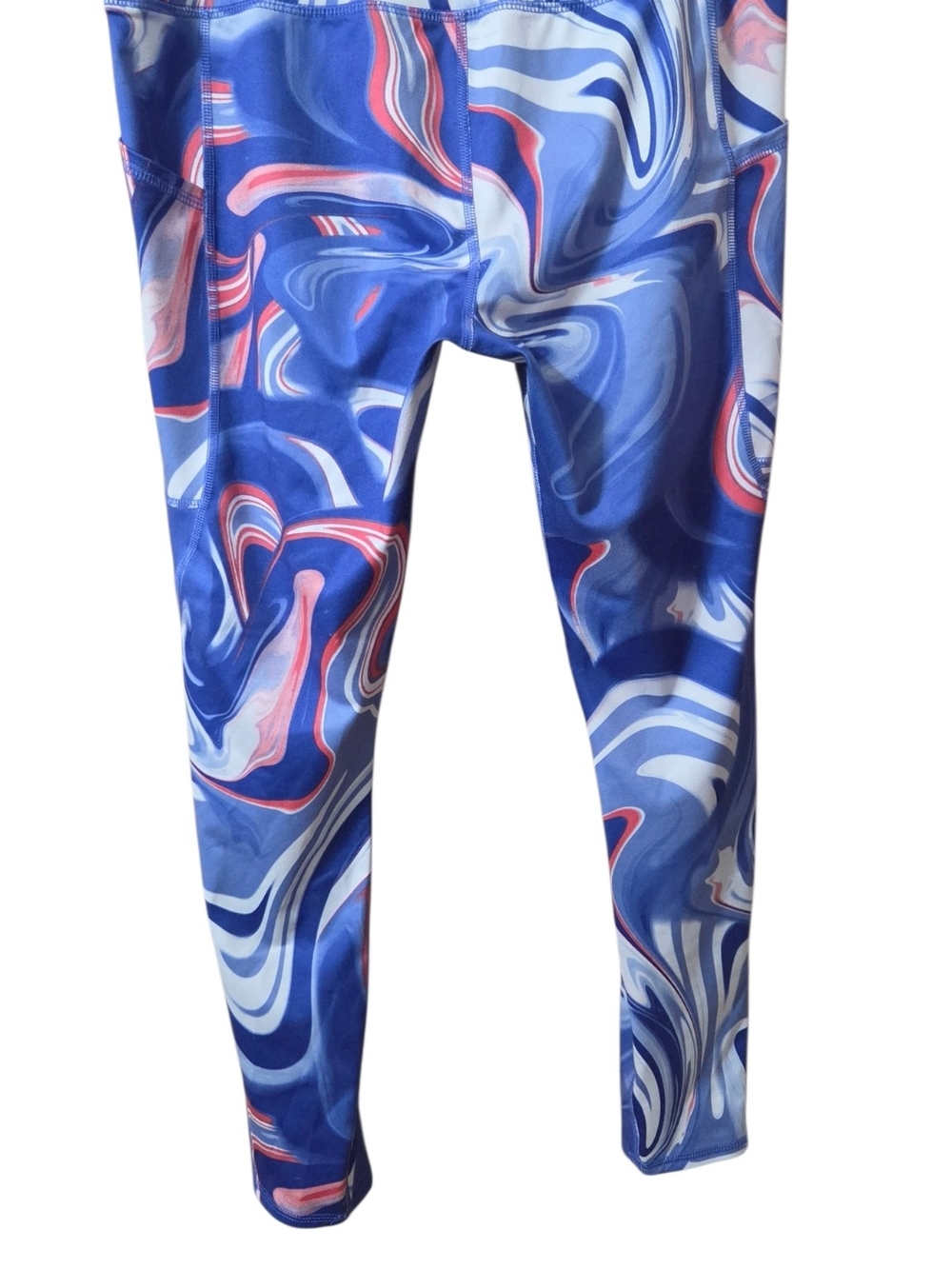Athletic Works Girls Swirl Print Blue, White & Pink Leggings